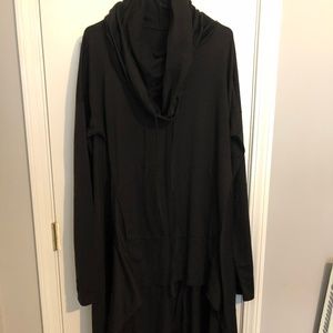 Black Cowl Neck/Hooded Tunic - Extreme High/Low